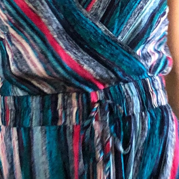 SEXY ANGASHION MULTI COLOR STRIP SPAGHETTI STRAPS AND TIE AT WAIST SIZE … - Picture 5 of 7